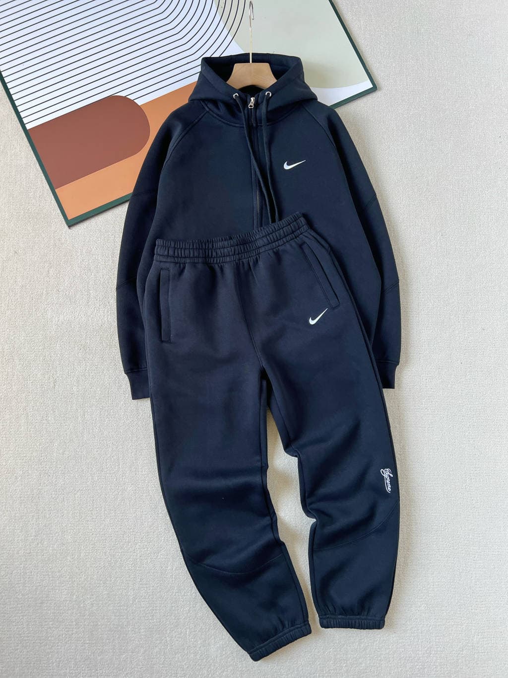 nike x suprem hoodie black