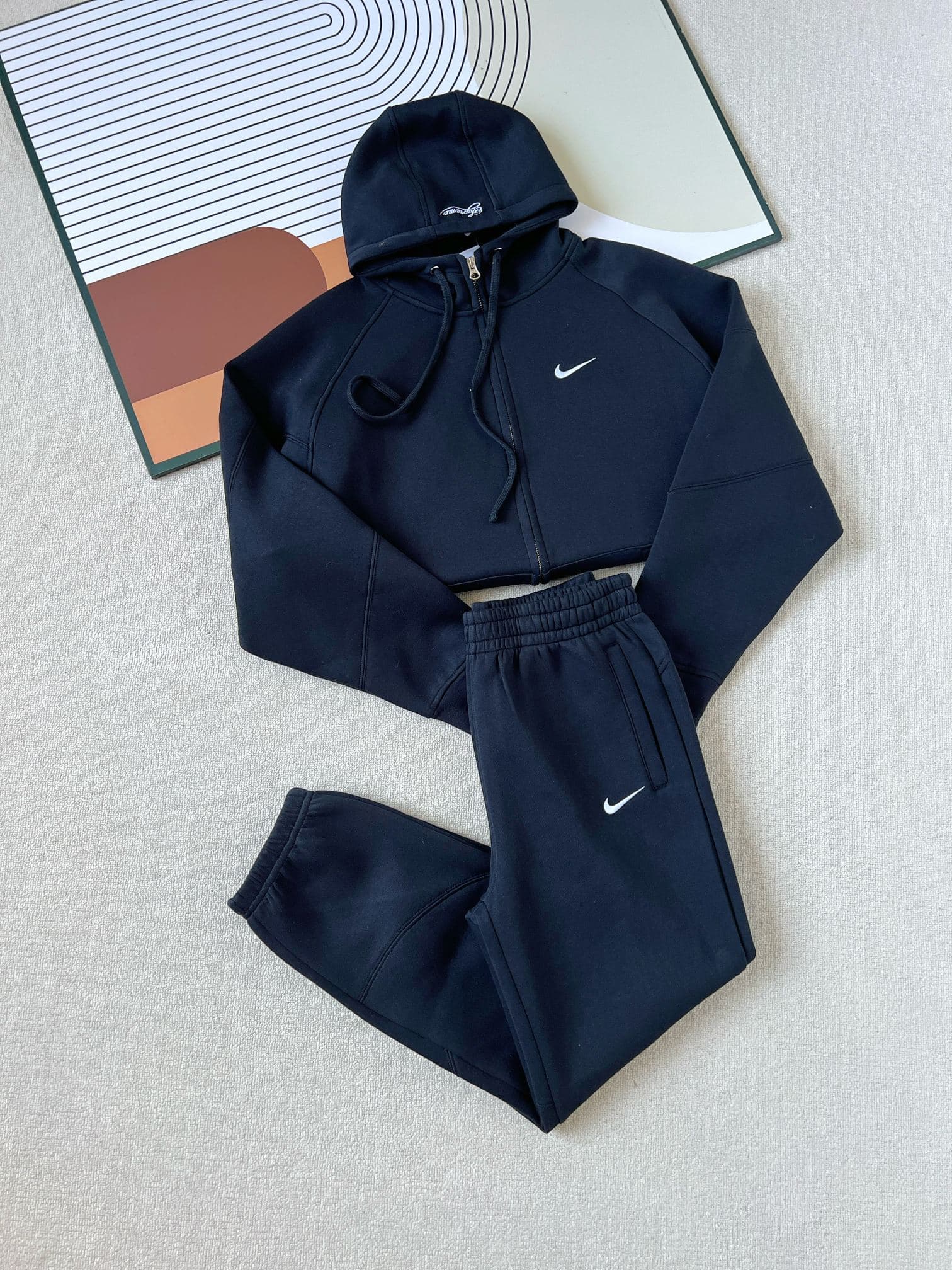 nike x suprem hoodie black