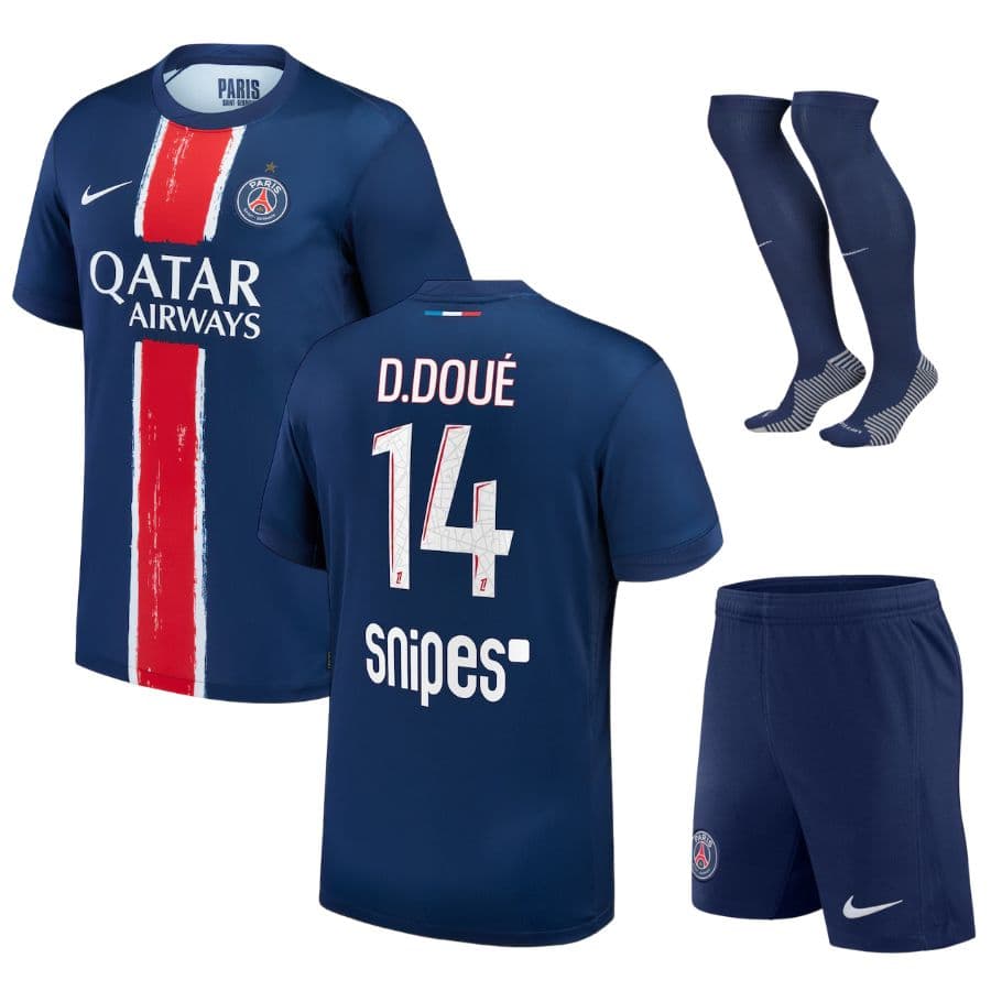 Maillot_Kit_Enfant_PSG_Domicile_2024_2025_Désiré_Doué_1_Etoile_Foot_Soccer_Pro